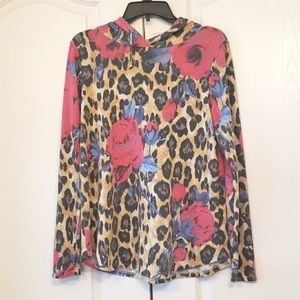 Womens Cheetah/Floral Hoodie